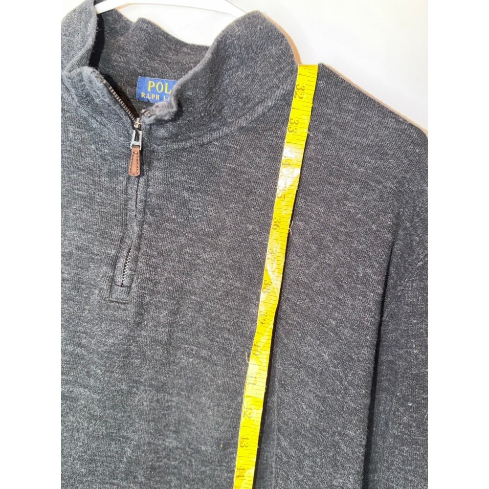Polo Ralph Lauren Mens XXL Estate Rib Quarter Zip Pullover Sweater Gray Heather - Picture 7 of 8